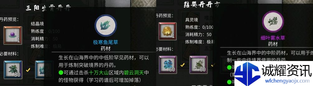 鬼谷八荒丹方有哪些