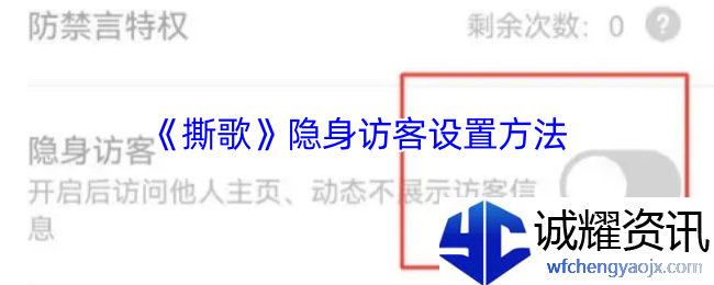 《撕歌》隐身访客设置方法