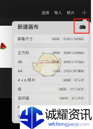 《procreate》自定义画布大小方法