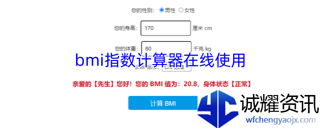 bmi指数计算器在线使用