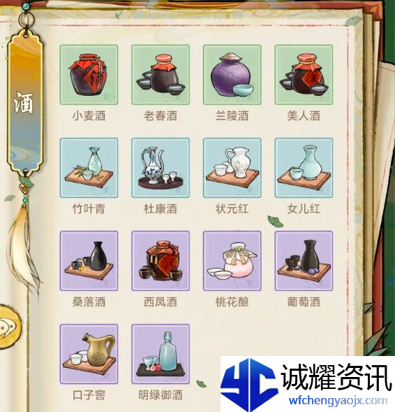 《华夏千秋》全部酒配方汇总