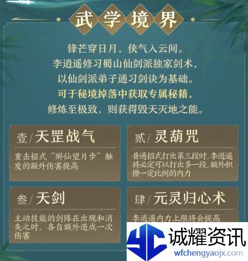 《剑网3》侠客李逍遥武学技能一览