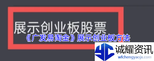 《广发易淘金》展示创业板方法
